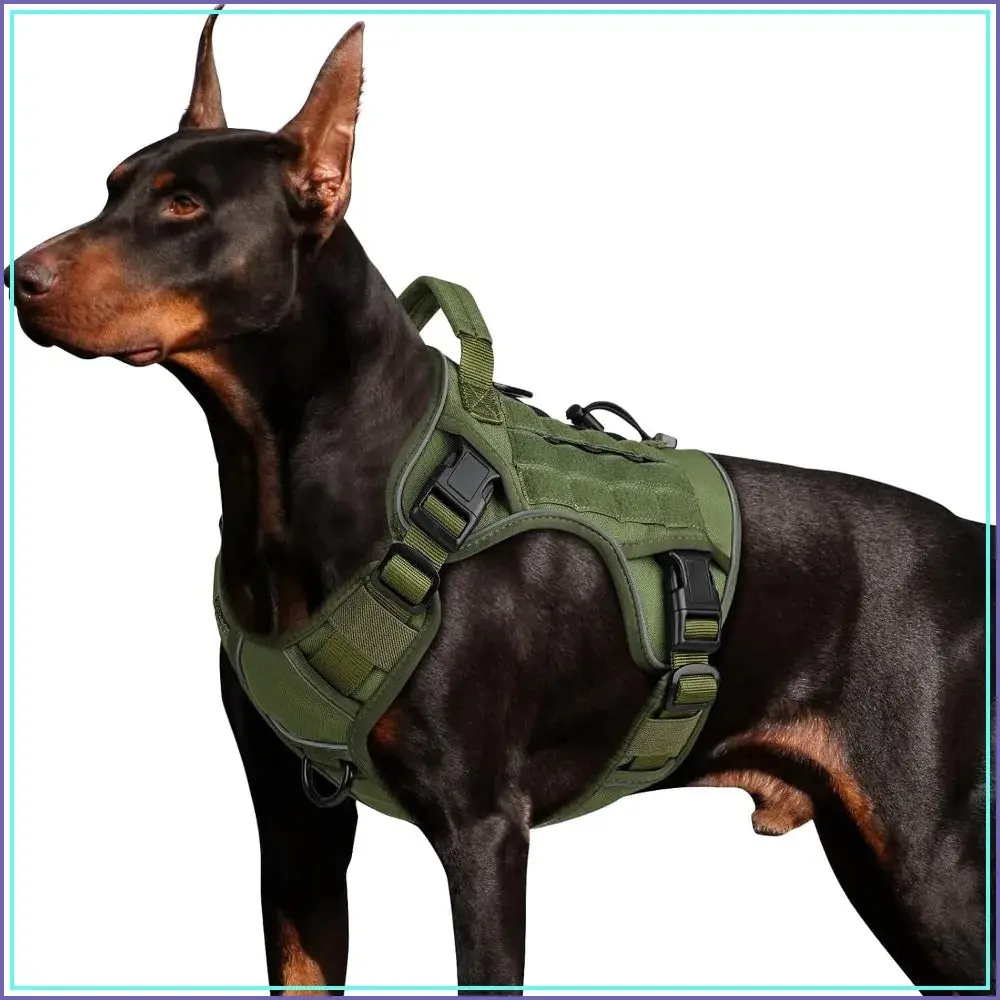 Tactical Dog Harness for Large Dogs, Heavy Duty No Pull with Handle, Reflective Military K9 Vest