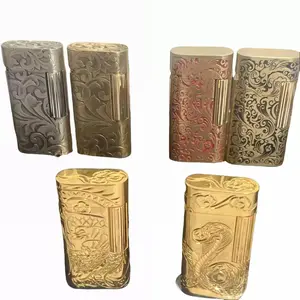 Luxury Gold Plated Vintage Lighter Full Copper Mini Size Unique Gift for Men Birthday Father Husband High End Fashion Collectible No Fuel Included