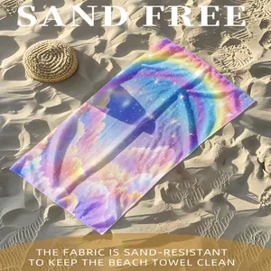 1PC colorful and soft beach towel, lightweight, fast drying, absorbent polyester fiber suitable for summer beach vacations, outdoor leisure activities, picnic mats