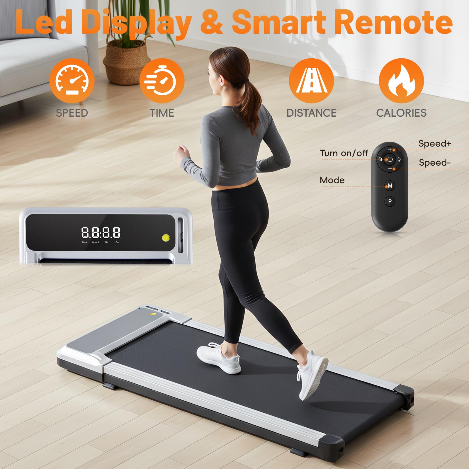 Compact Walking Solution: Under Desk Walking Pad Treadmill with Remote Control, Silent Motor, Portable & Easy Storage Under Bed or Sofa for Home/Office