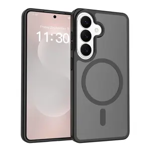 Magnetic Matte Case for Samsung Galaxy S26 Ultra / S25 Edge / S24 Plus / S23, Soft Skin Feel, Shockproof Slim Protective Cover, Anti-Fingerprint, Drop Resistant Phone Case