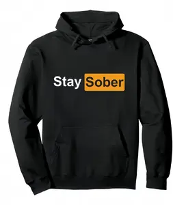 Stay Sober Hoodie | 6N Graphic Unisex Pullover Motivational Streetwear Minimal vintage-style hoodie promoting mental strength and recovery, perfect for daily wear and fall winter outfits for men and women.