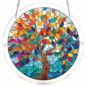Catch the Rainbow! Acrylic Puzzle Suncatcher - 7.4 Inch Colorful Tree Design, Aesthetic Window Hanging Ornament, Fun DIY Garden Decor & Unique Gift for Women Men Moms