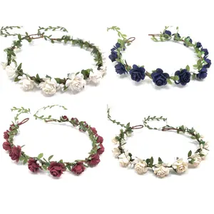 White Flower Girl Crown Bridesmaids Headband Wedding Accessories