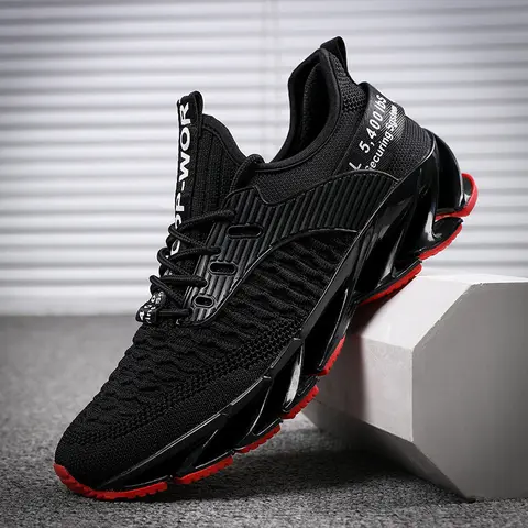 Men’s Running Shoes Blade Tennis Walking Fashion Sneakers Breathable NonSlip Gym Sports Work Trainers, Knitted Mesh Breathable AndComfortable Platform Sneakers