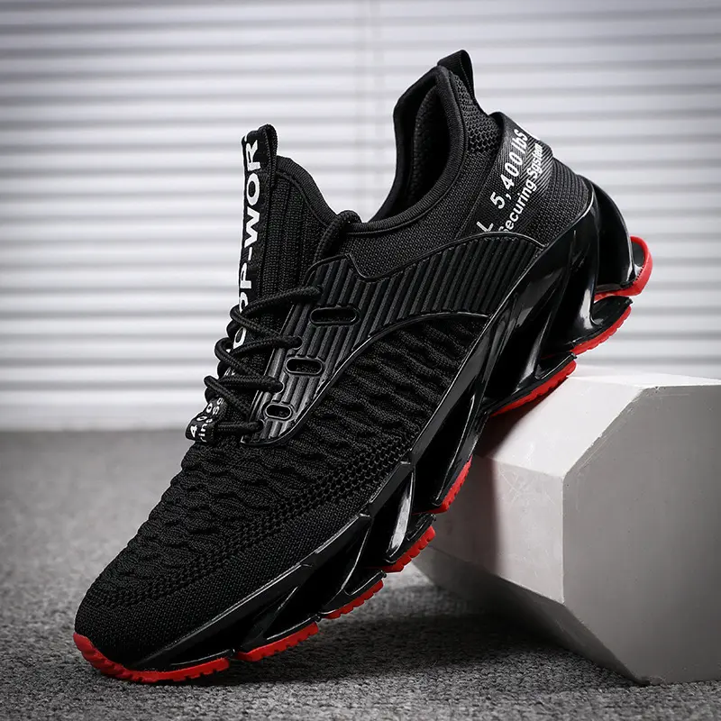 Men’s Running Shoes Blade Tennis Walking Fashion Sneakers Breathable NonSlip Gym Sports Work Trainers, Knitted Mesh Breathable AndComfortable Platform Sneakers