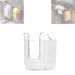 Kitchen Wipes Storage Box, 2024 New Non-slip Flushable Wipes Holder for Bathroom Toilet, Wall-Mounted Clear Wet Tissue Dispenser Container Box No Punching Refillable Keeps Baby Wipes Fresh Case