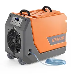 VEVOR 180 Pints Commercial Dehumidifier with Pump/Drain Hoses, Portable Crawl Space Dehumidifiers for Basement Storage Room Industrial Grade, Auto Defrost, Heavy-duty LLDPE, Foldable Handle
