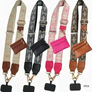 Retro ethnic pattern, adjustable, can be used as mobile phone straps, bag straps, crossbody model mobile phone straps with wallet, bag straps, zipper bags, crossbody straps with wallets, Mother's Day gifts, birthday gifts, Versatile Strap