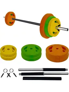 Gaomon 40 Lbs Adjustable Barbell Weight Set, Multicolor Strength-Training Equipment with Cushioned Grips & Quick-Change Rubber Plates, Adjustable Weights Dumbbells for Home & Gym Use