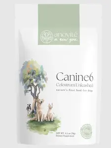 Canine6 - Bovine Colostrum for Dogs & Puppies | Immune System Booster Supplement | Relief for Allergies, Skin Itch, & Hot Spots | Prebiotics & Probiotics Support Digestion | Made in USA | 8.47oz