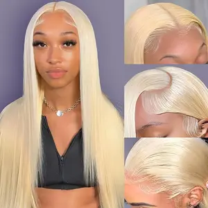 28 Inch 613 13x6 Lace Front Wig Human Hair 180 Density 613 Lace Front Wig Human Hair Straight Blonde Wig Human Hair Blonde 5x5 Lace Frontal Wigs Pre Plucked (24 Inch, 26 inch 613 Straight Hair )