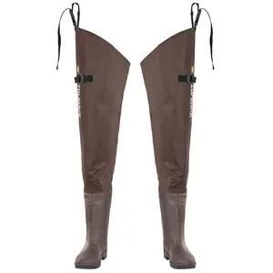 Trudave Hip Waders for Men Waterproof, Hip Boots for Women, 2-Ply PVC/Nylon Bootfoot Hip Waders for Fishing & Hunting Rubber Comfortable
