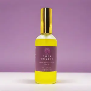 Soft Hustle Cashmere Vanilla & Amber Glow Body Oil Infused with Baobab Jojoba Grapeseed Vitamin E Rosehip and Turmeric for Morning Rituals and Post Shower Moisture