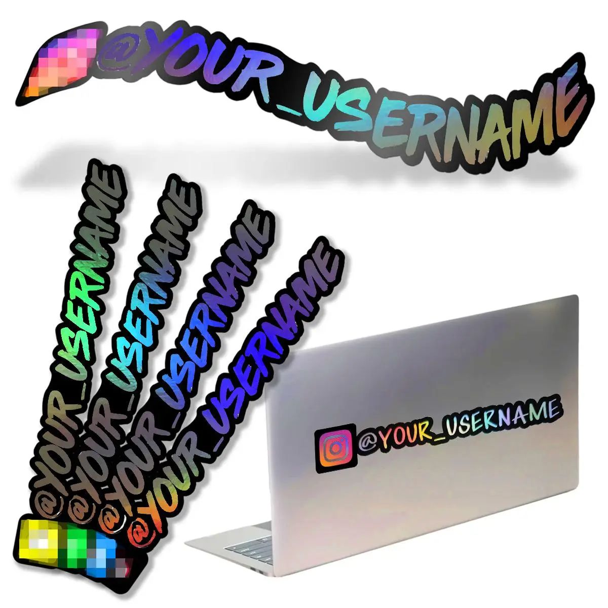 Vinyl stickers DIY with custom usernames, Instagram , TikTo,Youtube, Facebook stickers for car, motorcycle(default icon 1)