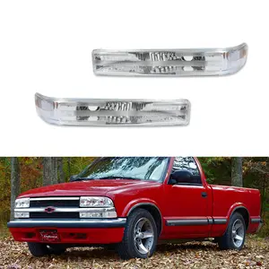 2pcs Clear Front Bumper Parking Signal lamps Lights For 1998 1999 2000 2001 2002 2003 2004 Chevy S10 Blazer GMC Sonoma,Replace OEM GM2521162, GM2520162, 15098267, 15098268
