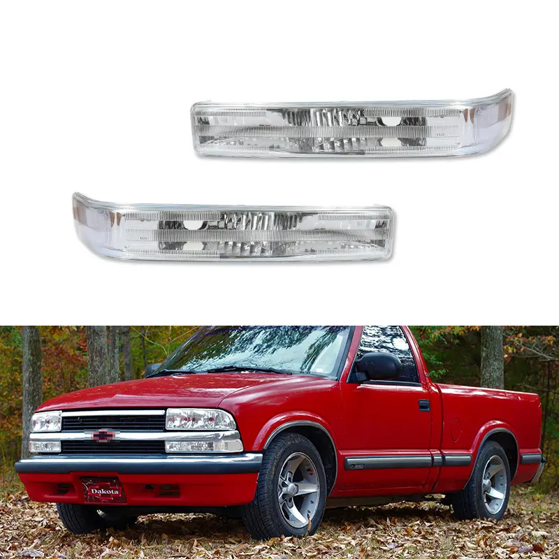 2pcs Clear Front Bumper Parking Signal lamps Lights For 1998 1999 2000 2001 2002 2003 2004 Chevy S10 Blazer GMC Sonoma,Replace OEM GM2521162, GM2520162, 15098267, 15098268