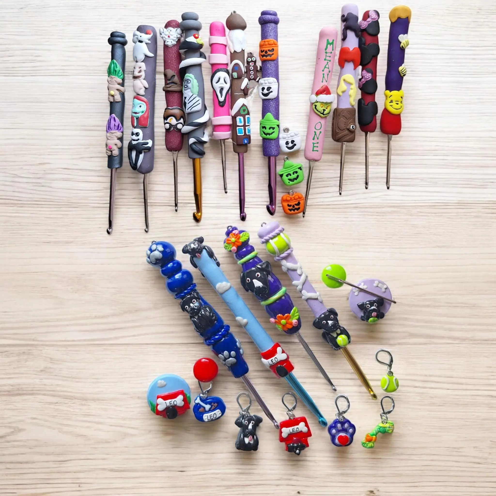 Polymer clay custom crochet hook / custom request crochet hook / clay request your own custom crochet hook knitting accessory