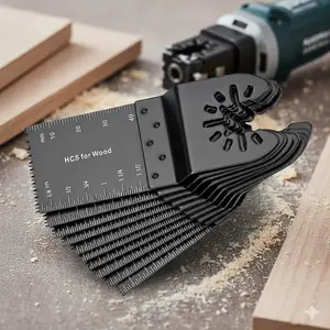 High Carbon Steel Oscillating Saw Blade Set - 1/5/10pcs, Durable Heavy Duty Wood Cutting Tool for Home Renovation & PVC Pipe, Anti-Slip Precision Blades for DIY Carpentry, 34mm Coarse Tooth, Professional Grade Accessories