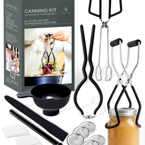 Hungry Artisan Ultimate Kitchen Canning Starter Kit Grabber - 18-Piece Beginner-Friendly Stainless Steel Heat Resistant Utensils Set, 1.5 lbs Compact Set Fits Small Kitchens, Complete Home Canner Equipment (Thoughtful Gift Option), 18-Piece Set