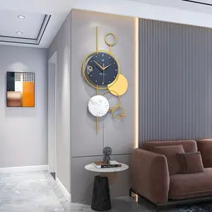 Large Modern Wall Clock for Living Room Decor Decorative Metal Wall Clock Decorative with Silent Movement Battery Operation for Bedroom Office Home Wall Decor 30×15 Inch