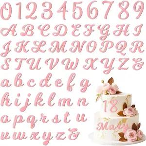 126 PCS DIY Personalized Custom Name Acrylic Cake Topper A-Z Alphabet 0-9 Numbers Cake Decoration for Wedding Birthday Baby Shower Party Supplies Rose Gold