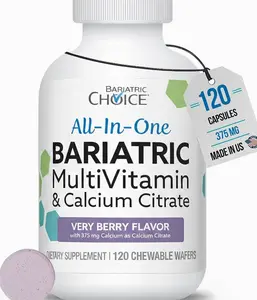 Bariatric Choice All-in-One Chewable Bariatric MultiVitamin with Iron & Calcium Citrate, Very Berry (120ct)