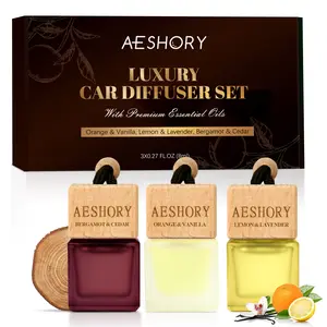 Aeshory Car Air Freshener Hanging - 3-Pack, Floral Collection Car fresheners long lasting, Car Air Freshener for Women and Men, Premium Car Aromatherapy Essential Oil Diffuser Gift Set.0.27 FL OZ/8ML