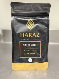 Haraz Coffee House Yemeni Dark Roast Whole Coffee Beans, Organic and Single Origin