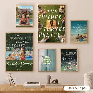 The S-Summer I Turned Pretty Painting Calligraphy Gallery-Quality Canvas Wall Art Poster | Waterproof & Fade-Resistant | Minimalist Unframed Design | Living Room, Bedroom & Office Decor | Multiple Sizes | Holiday gifts