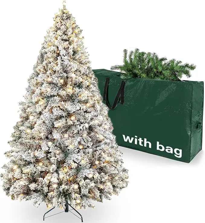 Snow Flocked Pre-Lit Christmas Tree (Artificial)