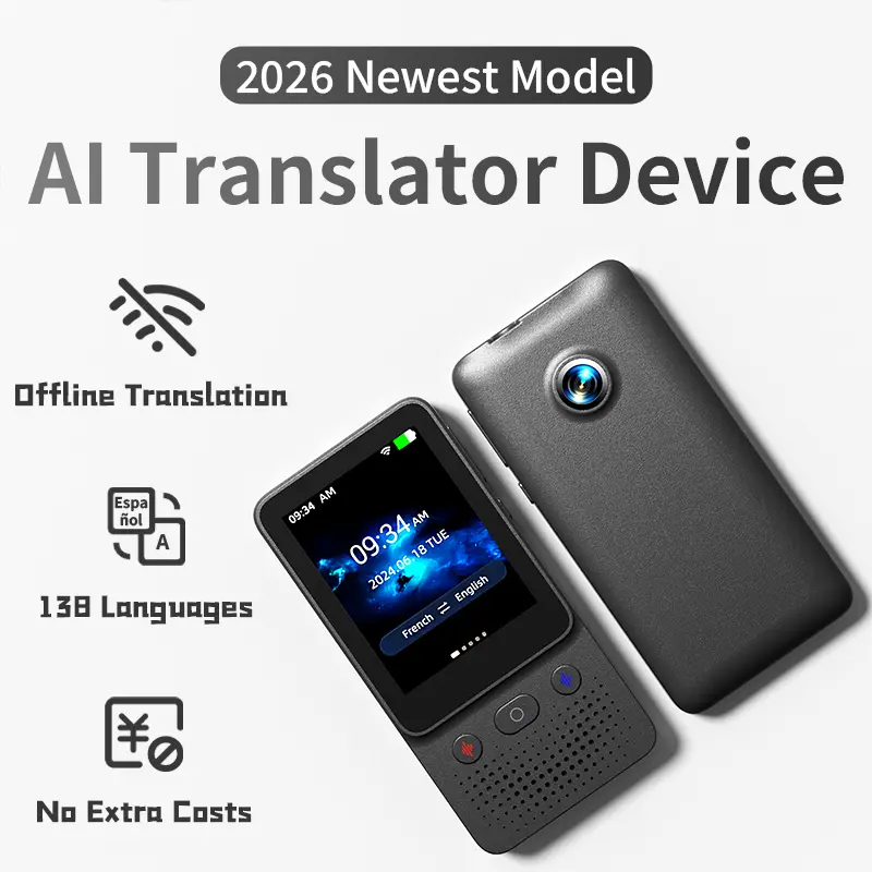 2026 Newest Portable Al Language Translator Device | No Additional Charges | Translation Does Not Require a Signal Source | Translate 138 Languages with WiFi | Translation Multi-Language Touchscreen Translator