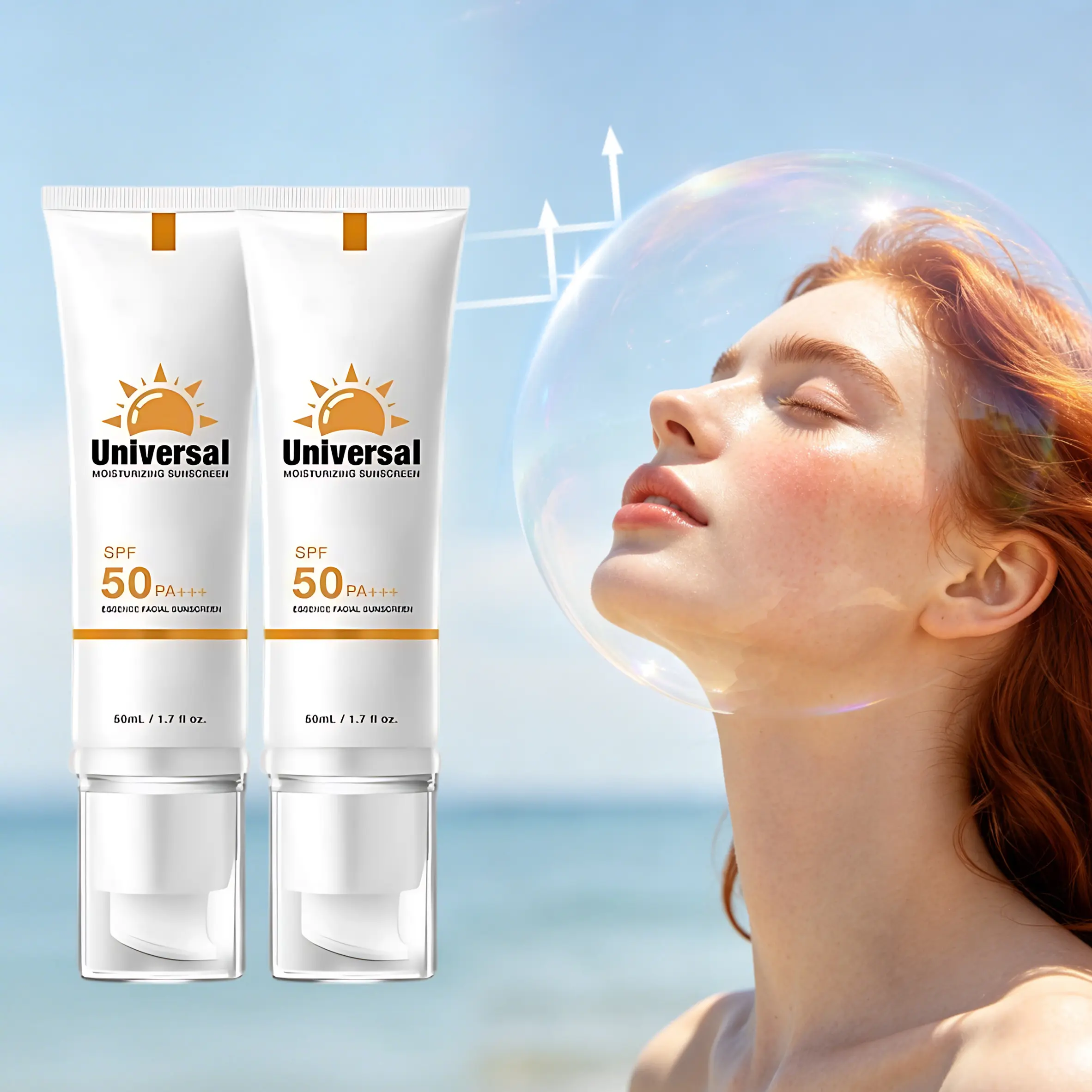2 PACK sunscreen to prevent sunburn and tanning Universal Protector Solar SPF 50, Protector Solar Con Color, Hydrating Sun Essence Face Sunscreen, Waterproof，sunscreen to prevent sunburn and tanning