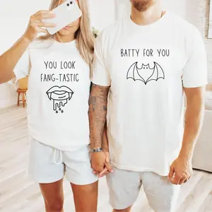 Halloween Couple Shirt Matching Halloween Shirt Vampire Bat My Boo Witch Ghost Skeleton Comfort Colors T-Shirt Sweatshirt Unisex Cotton