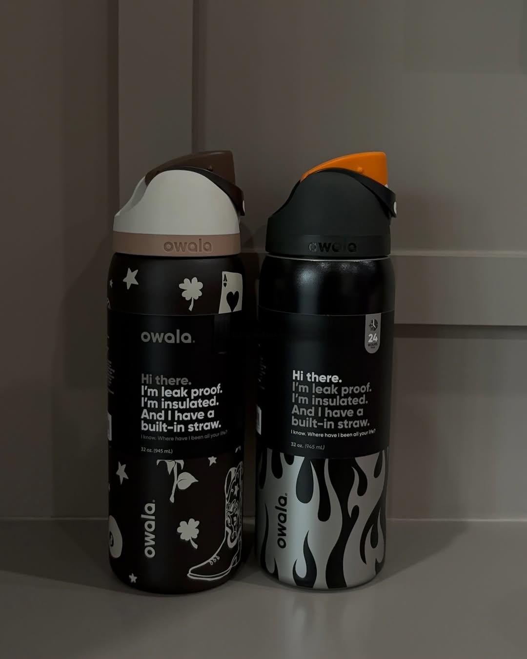 Owala 32 oz - Multiple color pattern options, large-capacity new insulated cup water bottle, portable straw water bottle.