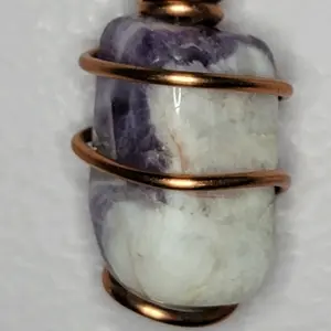 copper wrapped chevron Amethyst necklace