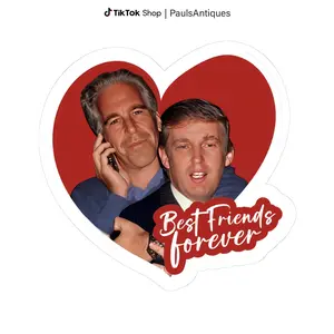 Best Friends Forever Stickers, Besties Trump and Epstein Sticker, Anti Trum Sticker