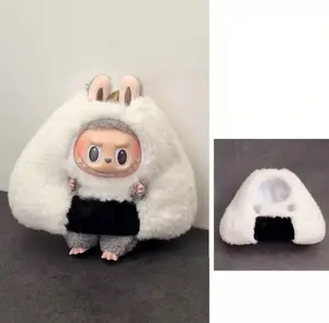 Fluffy Onigiri Costume for la-bubu Stuffed Animals | Oversized Plush Toy Dress-Up | Eye-Catching Kawaii Gift  | Self-Care Plushie Accessory | Soft Fluffy Material, Perfect for Collectors & Gift