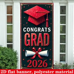 PAUSEBOLL 2026 Graduation Season Series - A decorative roll curtain suitable for the graduation season is very suitable for the graduation party in 2025. It is made of polyester fiber and is suitable for both indoor and outdoor decoration.