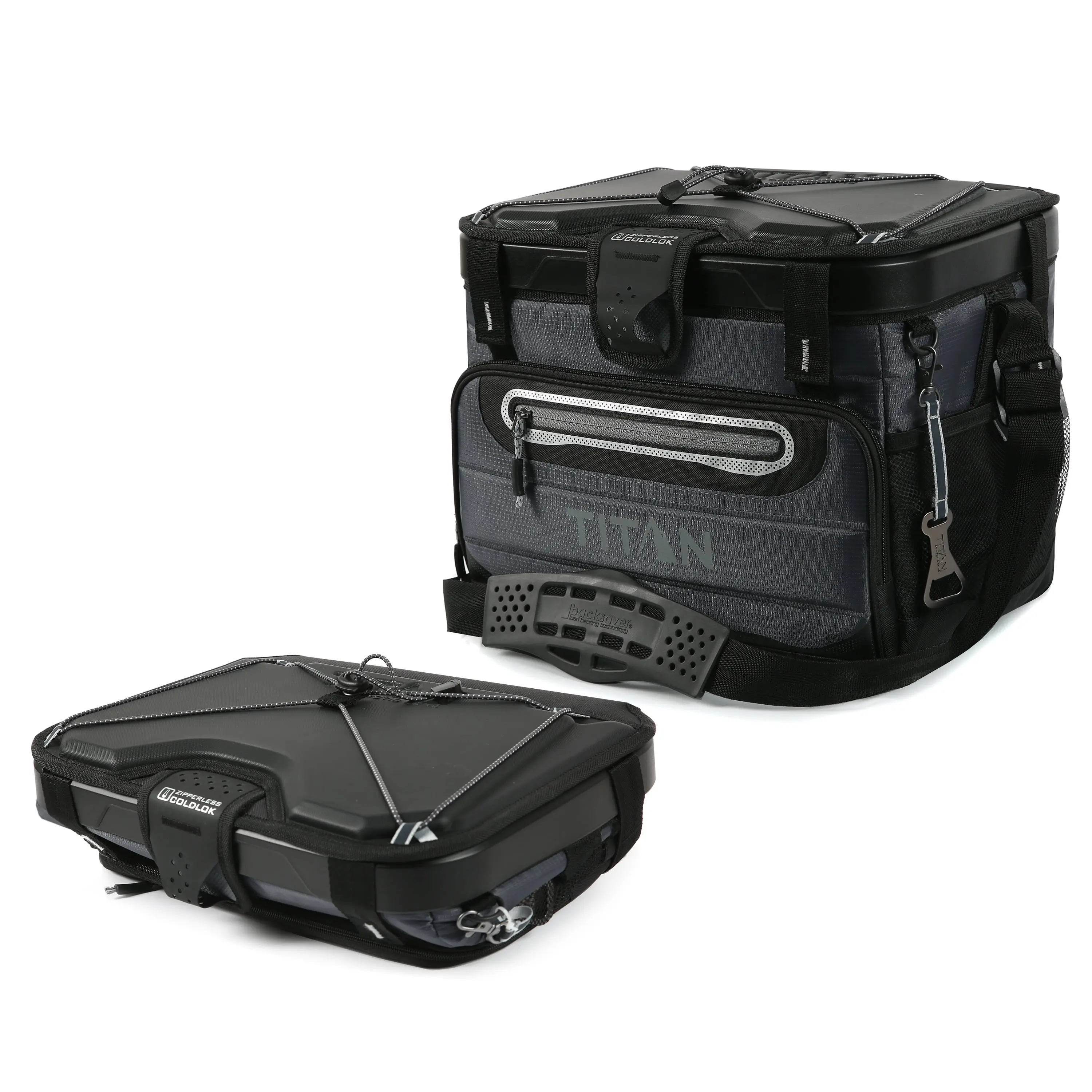 Titan by Arctic Zone 40 Can, 27 Quart Collapsible Zipperless Soft Cooler, Basalt Gray