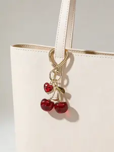Cherry Design Sparkly Bag Charm, Fashionable Keychain for Women & Girls, Trendy Accessory for Birthdays, Perfect Girlfriend Gift Idea, Purse Accessories