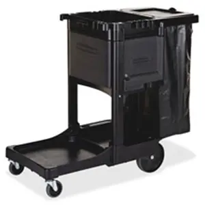 Rubbermaid Commercial Products RCP1861430 Executive Cleaning Cart- 21.75 in. x 46 in. x 38 in.- Black