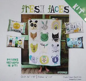 Quilt Kit~Fresh Faces Quilt & 4 Pillows Pattern/ Fabric~Top/Binding