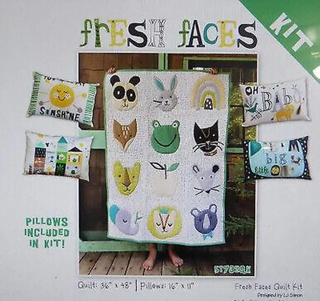 Quilt Kit~Fresh Faces Quilt & 4 Pillows Pattern/ Fabric~Top/Binding