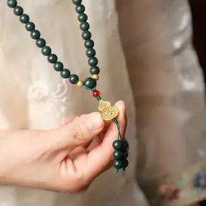 Top-grade Chinese herbal bracelet with a lucky gourd necklace