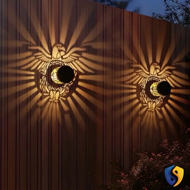 2-pack Lanterns Solar Outdoor Wall Lamp Eagle Pattern Led Light Waterproof Garden Fence Lighting Decorative Solar Powered Lanterns Patio Yard Use Father's Day Gift, Perfect for Mother's easy Use Summer Vibes Fences Outdoors Indoor garden