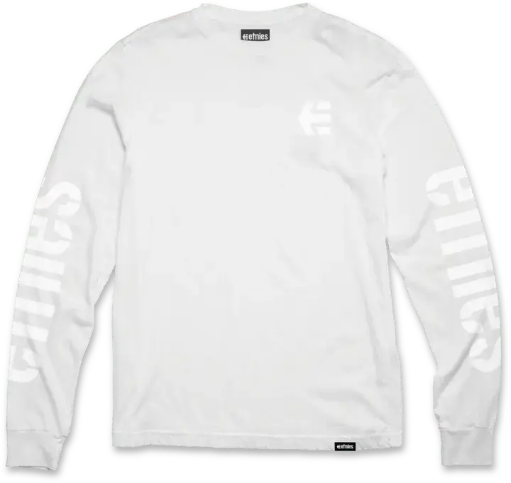 Etnies ICON Men's Fitted Long Sleeve Crew Neck T-Shirt - 100% Cotton, 30 Singles, Plain, Rib, Machine Washable, Etnies Woven Clamp Label, Casual Athletic Autumn Streetwear Jersey Top