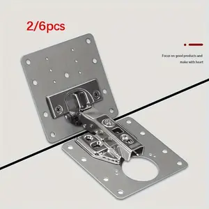 Cabinet Hinge Repair Kit: Easily Fix Kitchen Cupboard Doors with Flat Brackets & Holes!