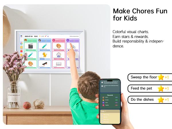 15.6-inch Wall Digital Calendar,Smart WiFi Calendar & Chore Chart,Full HD Touchscreen Interactive Display for Family Schedules-Wall/Desk Mountable Planner,Meeting Reminders & Deadline Tracking Great for Organizing Your 2026 Calendar