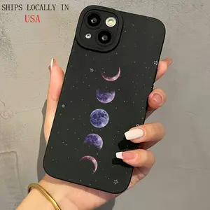 Black Moon Space Pattern All-Inclusive Anti-Fall Mobile Phone Case Suitable for Apple 15PROMAX # ULTRA/15PLUS/15PRO/15/14PROMAX/14PLUS/14/13PROMAX/13/13PROMAX/12PRO/12PRO/12PRO/12/11PROMAX/11PRO/11/XSMAX Wireless Screen Protector